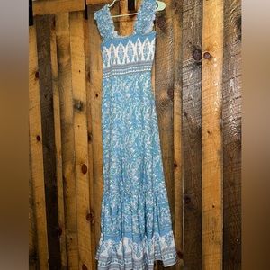 DAVI & DANI Blue and White Floral Jumpsuit